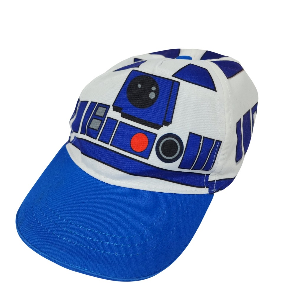 Vintage Star Wars R2D2 Kids Baseball Cap hat White Adjustable Hook Loop Closure